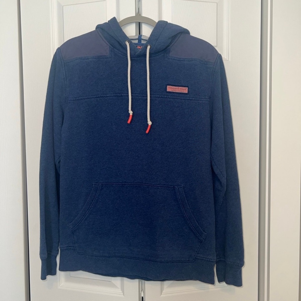 Vineyard Vines Mens Small Blue Hooded Sweatshirt Pullover Hoodie